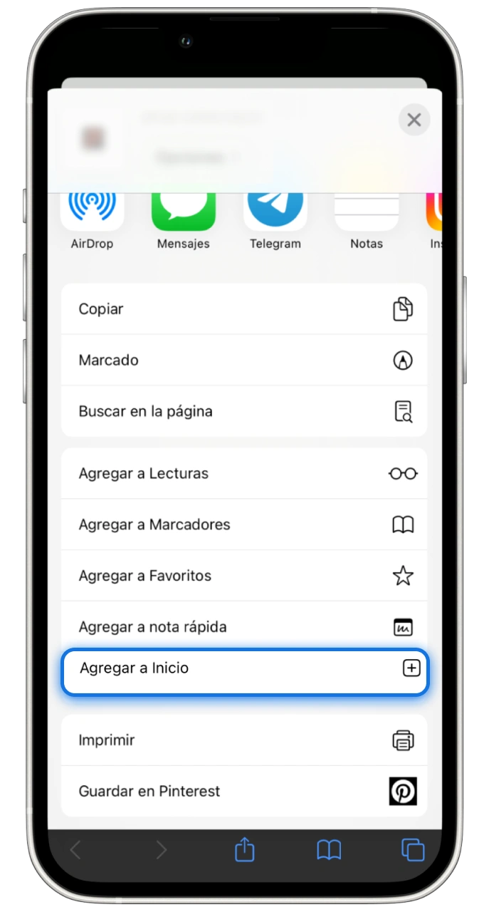 Selecciona la opción adecuada para anclar la aplicación Stake a tu iPhone.