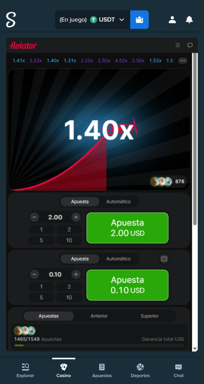 Establece la cantidad que deseas y realiza tu apuesta antes de dirigirte a сasino Stake.
