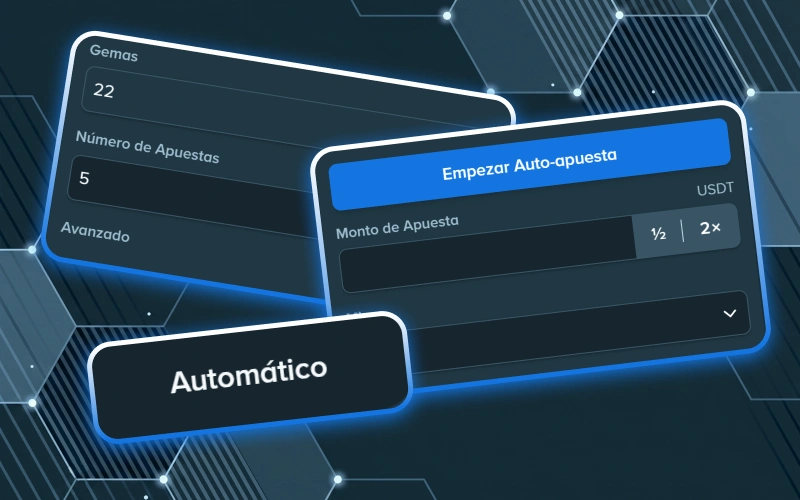 Optimiza tu experiencia de juego activando la práctica función de apuestas automáticas en Mines de Stake casino.