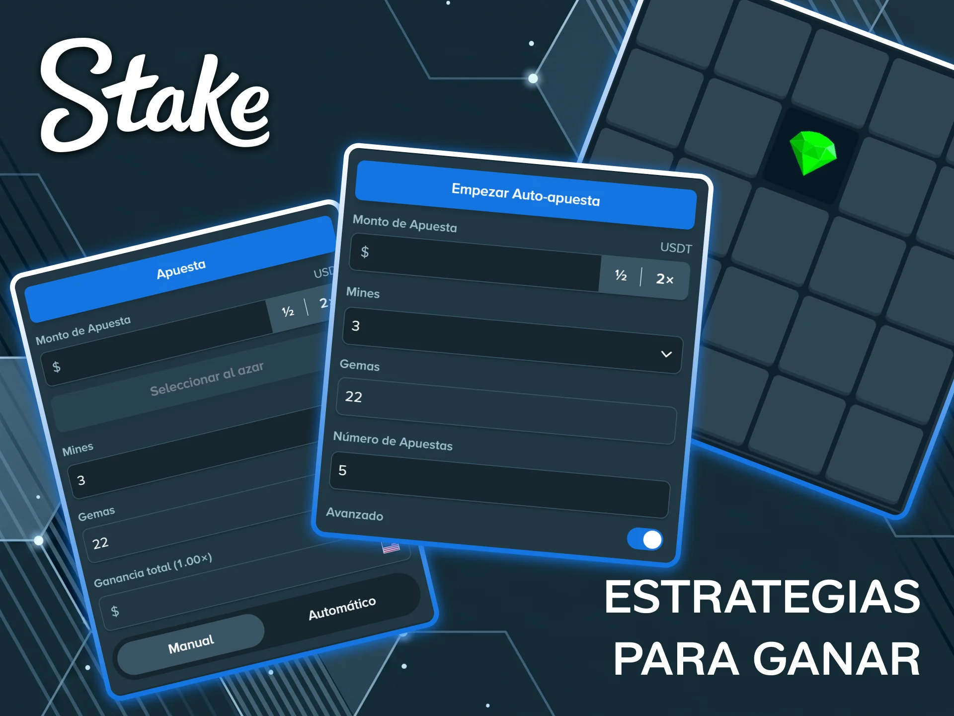 Utiliza estrategias inteligentes para maximizar tus posibilidades de ganar en el juego Mines del casino Stake.