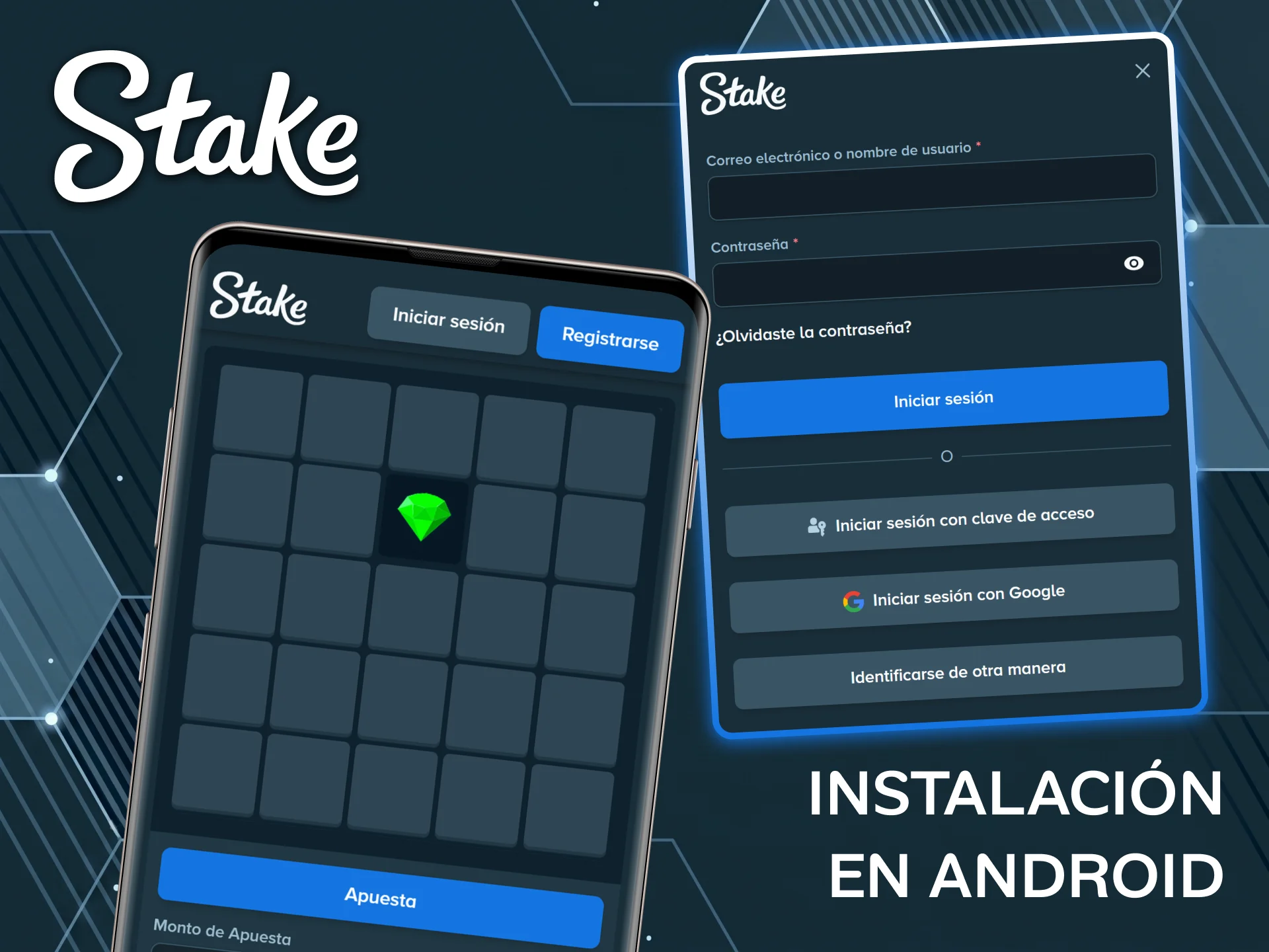 Obtén acceso instantáneo a Mines instalando la aplicación móvil Stake en tu dispositivo Android.