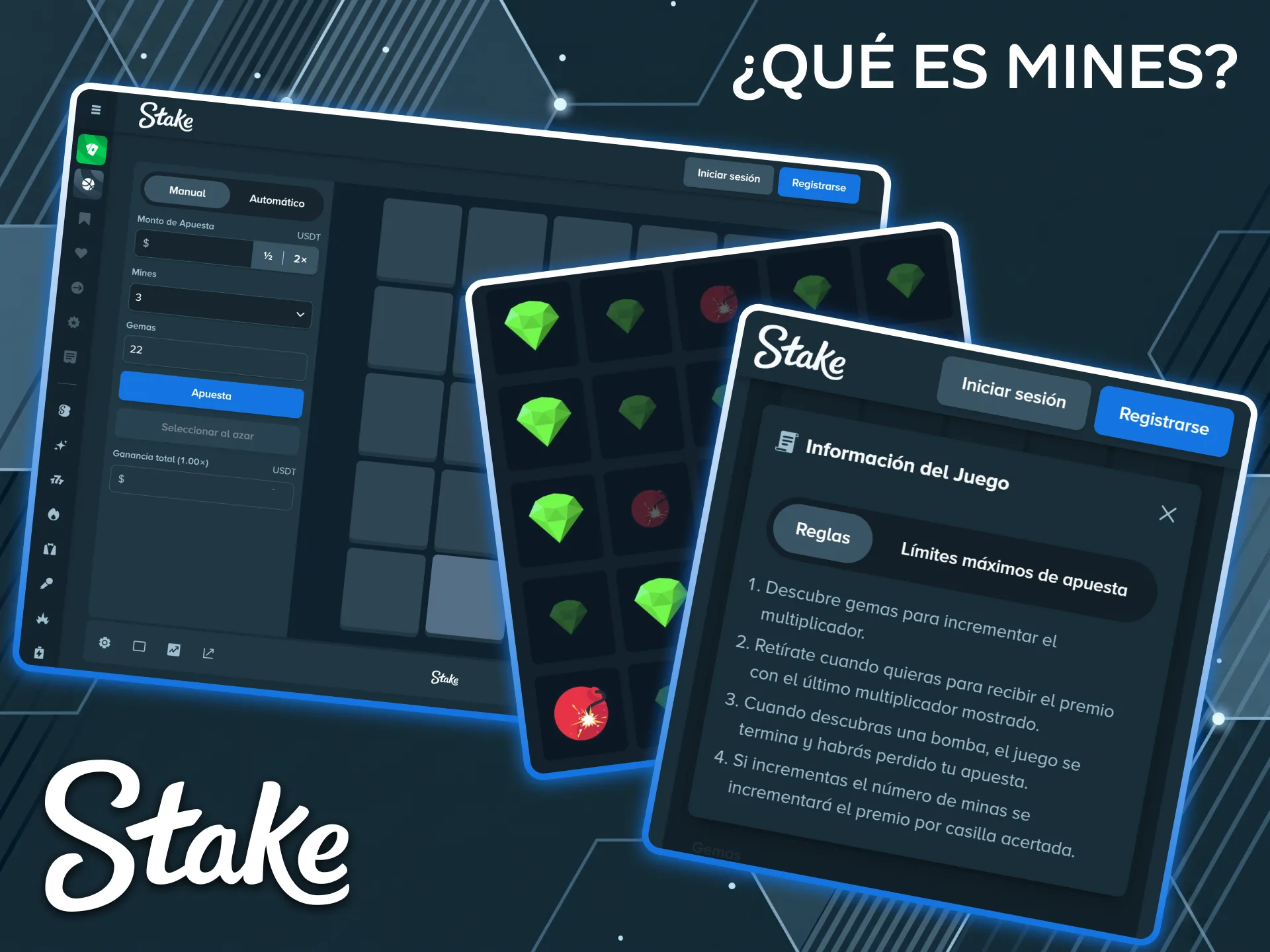 Aprende las reglas básicas y descubre en qué consiste el emocionante juego de Mines en Stake casino.