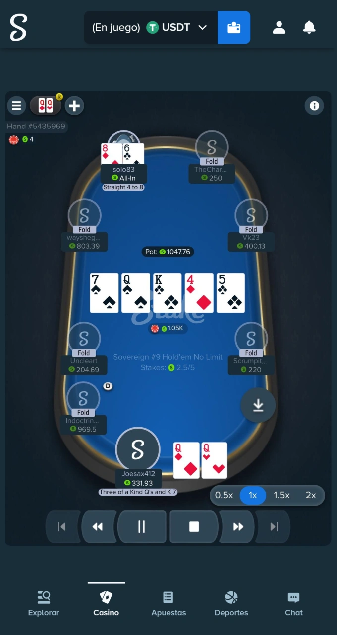 Administra tus fondos con inteligencia jugando en las emocionantes mesas de Poker del casino Stake.