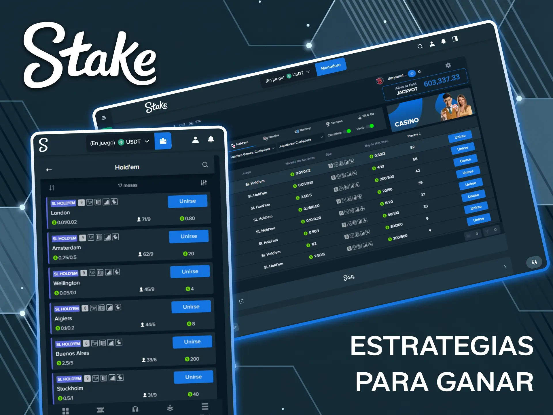 Implementa las mejores estrategias competitivas en las salas de Poker dentro del casino Stake.