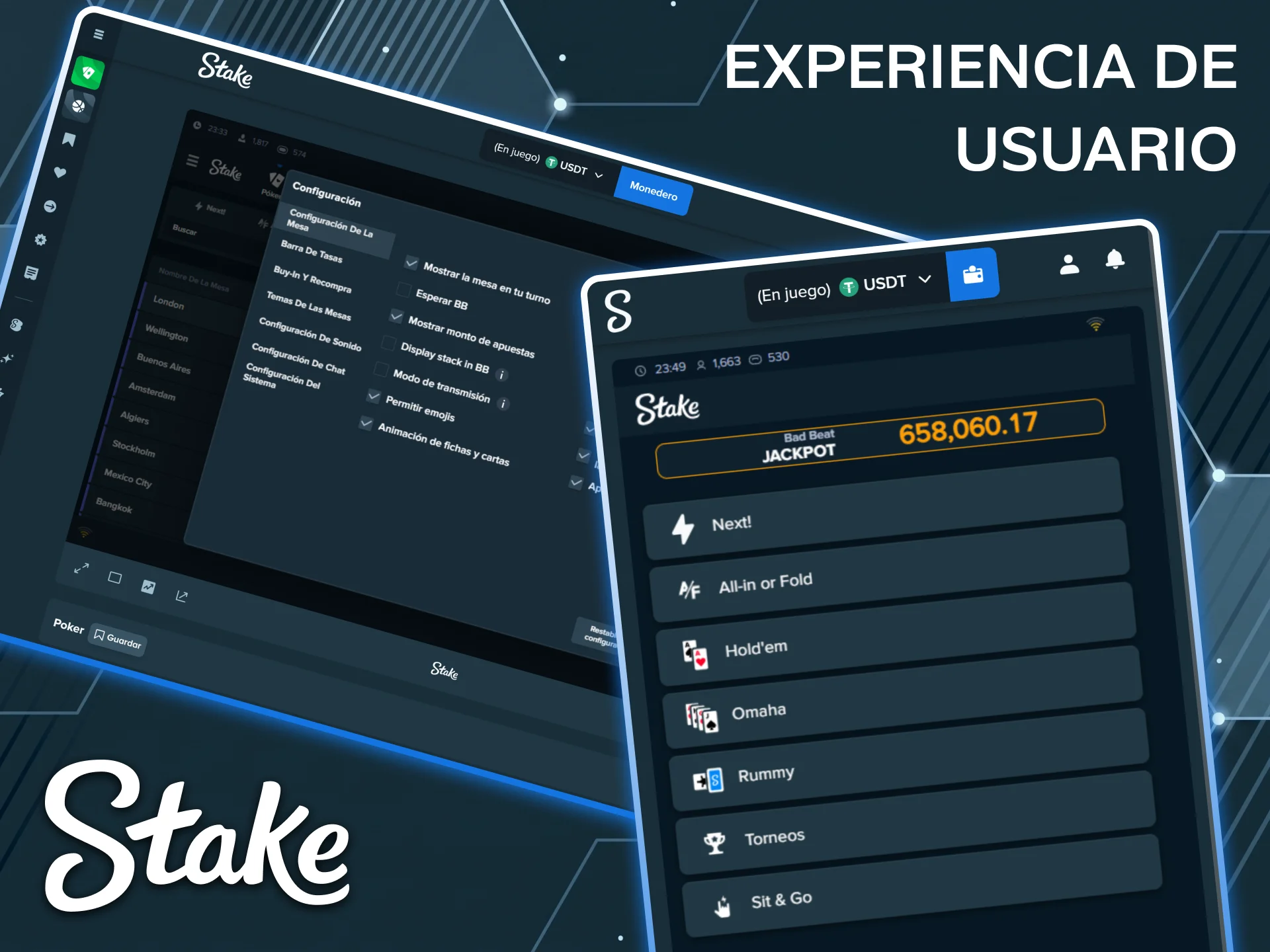 Configura tu mesa ideal para vivir una excelente experiencia jugando al Poker en Stake.