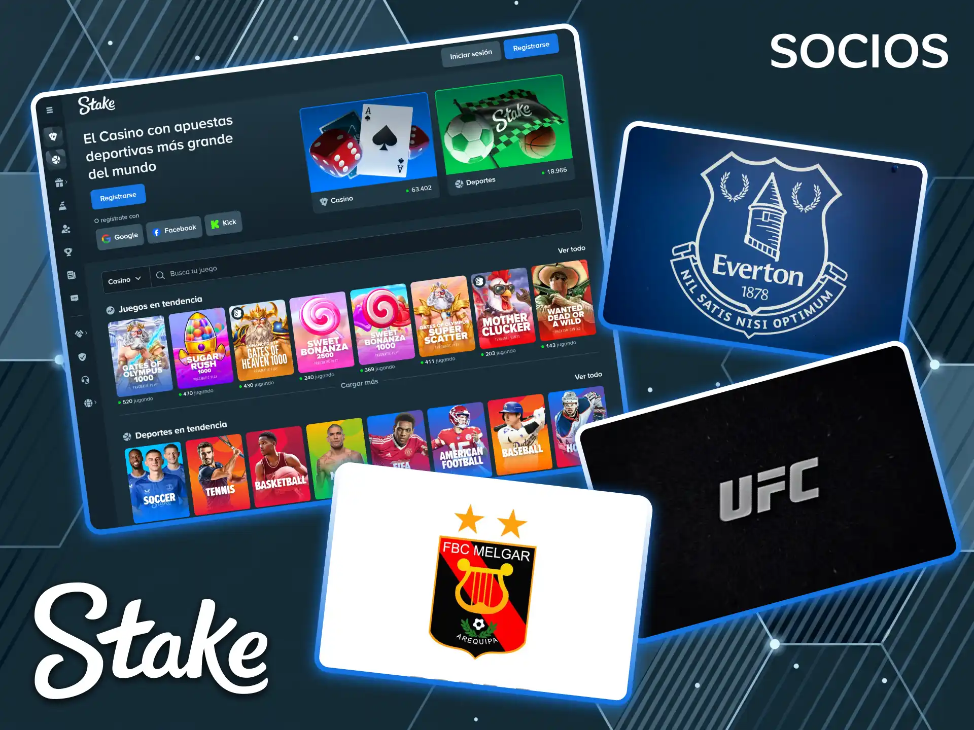 Conozca a los prestigiosos socios comerciales del mundo del deporte que apoyan la emocionante marca Stake.
