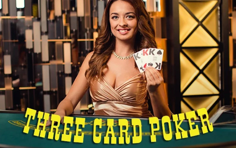 Desafía al crupier en vivo disfrutando la modalidad Three Card Poker del casino Stake.
